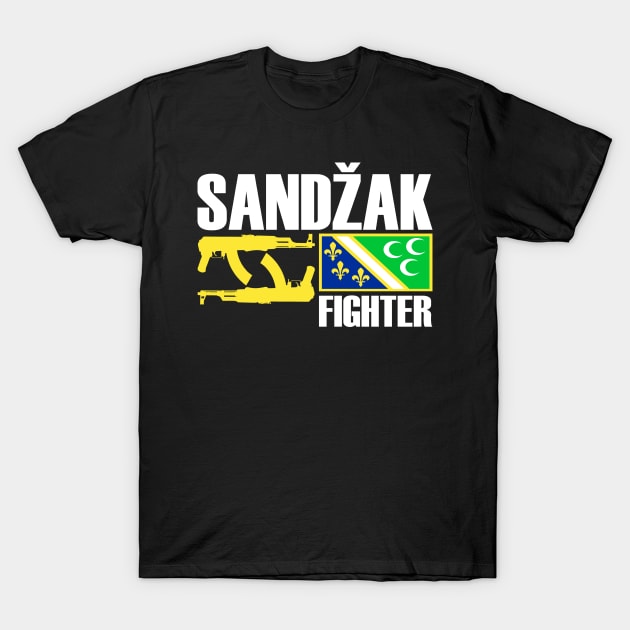 Sandzak Fighter, Cool Sandzak Flag, Sandzak T-Shirt by Jakavonis